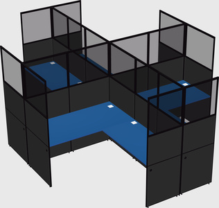Shared l-shaped cubicles