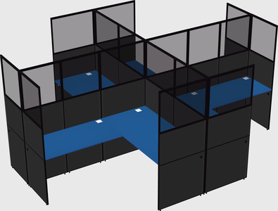 Shared l-shaped cubicles