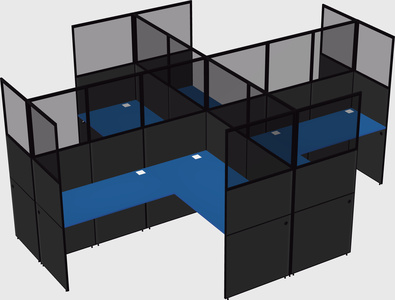 Shared l-shaped cubicles