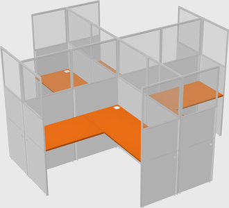 Shared l-shaped cubicles