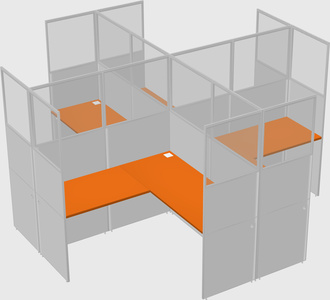 Shared l-shaped cubicles