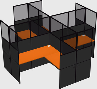 Shared l-shaped cubicles