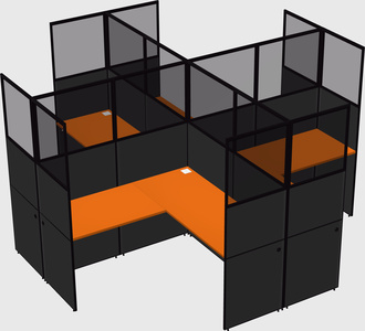 Shared l-shaped cubicles