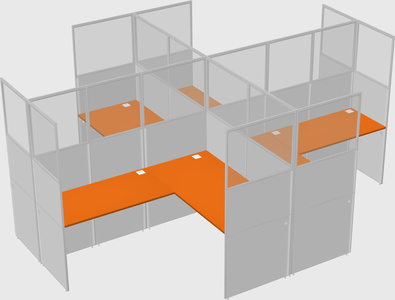 Shared l-shaped cubicles