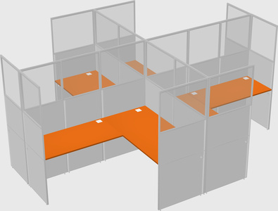 Shared l-shaped cubicles