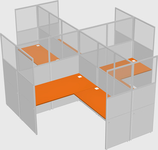 Shared l-shaped cubicles