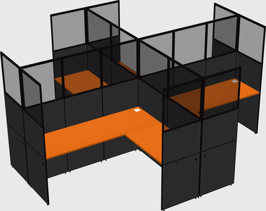 Shared l-shaped cubicles