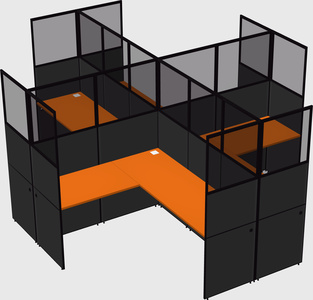 Shared l-shaped cubicles