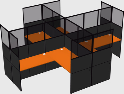 Shared l-shaped cubicles