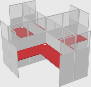 Shared l-shaped cubicles