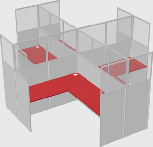 Shared l-shaped cubicles