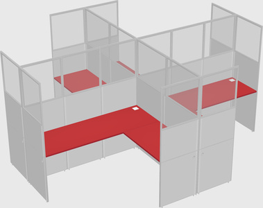 Shared l-shaped cubicles