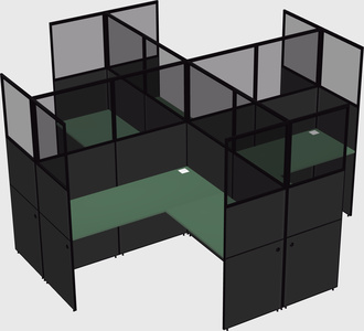 Shared l-shaped cubicles
