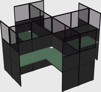Shared l-shaped cubicles