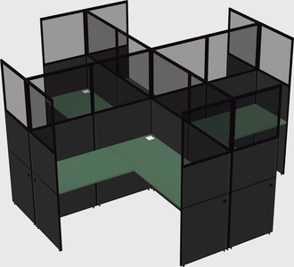 Shared l-shaped cubicles