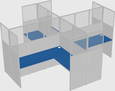 Shared l-shaped cubicles