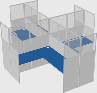 Shared l-shaped cubicles