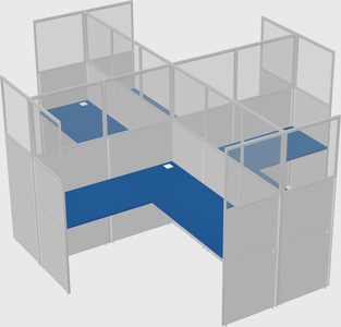 Shared l-shaped cubicles