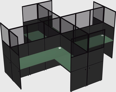 Shared l-shaped cubicles