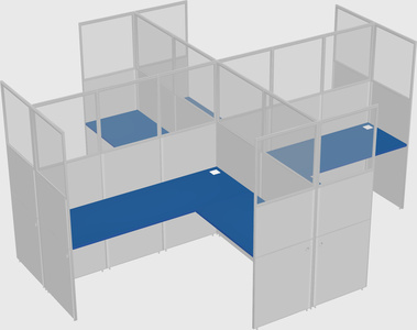 Shared l-shaped cubicles