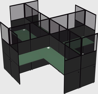 Shared l-shaped cubicles