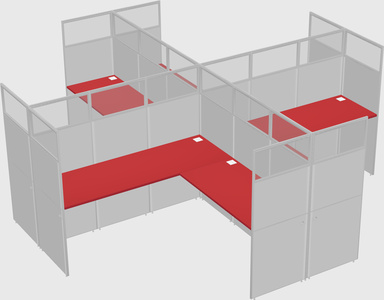 Shared l-shaped cubicles