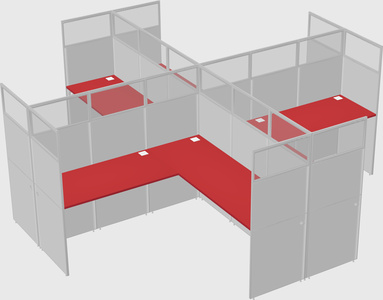 Shared l-shaped cubicles