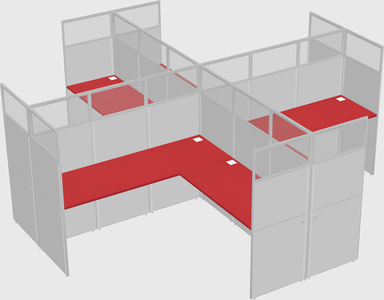 Shared l-shaped cubicles