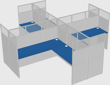 Shared l-shaped cubicles