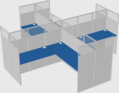 Shared l-shaped cubicles