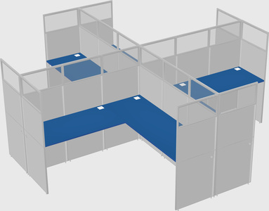 Shared l-shaped cubicles