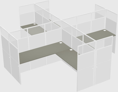 Shared l-shaped cubicles