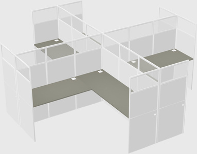 Shared l-shaped cubicles