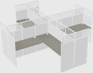 Shared l-shaped cubicles