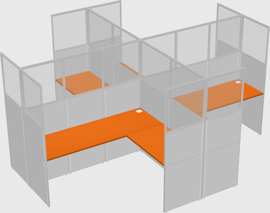 Shared l-shaped cubicles