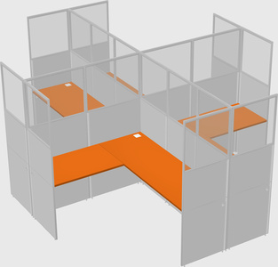 Shared l-shaped cubicles