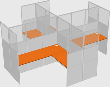 Shared l-shaped cubicles