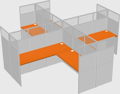 Shared l-shaped cubicles