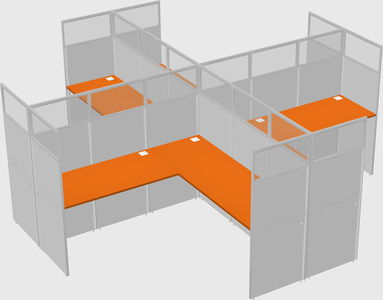 Shared l-shaped cubicles