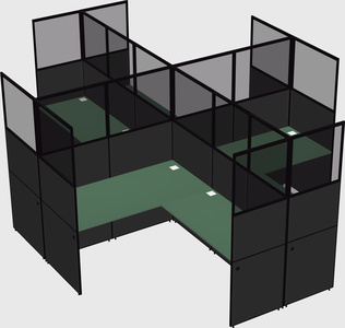 Shared l-shaped cubicles