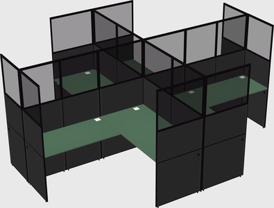 Shared l-shaped cubicles