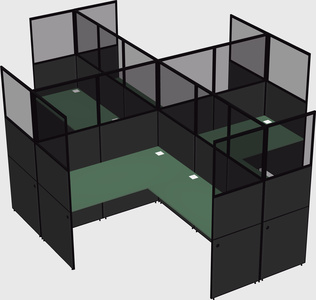 Shared l-shaped cubicles