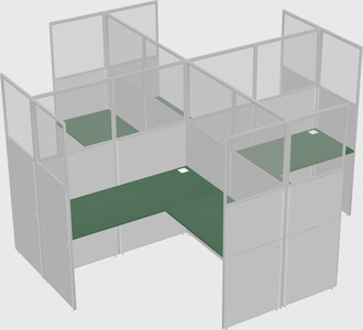 Shared L-shaped Cubicles