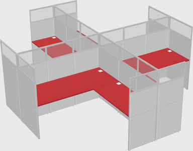 Shared l-shaped cubicles