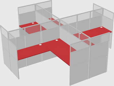 Shared l-shaped cubicles