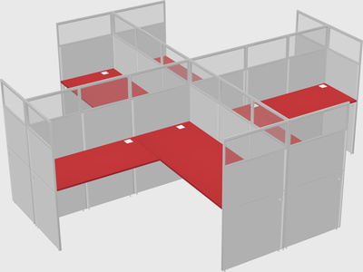 Shared l-shaped cubicles