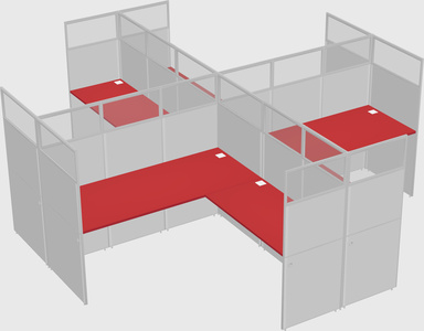 Shared l-shaped cubicles
