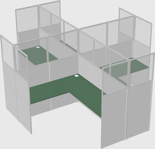 Shared l-shaped cubicles