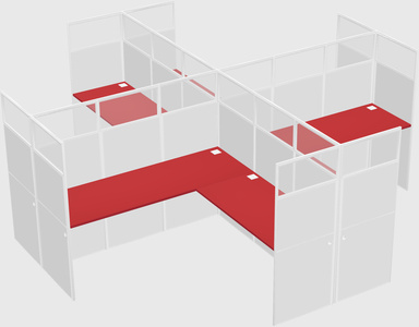 Shared l-shaped cubicles