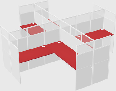 Shared l-shaped cubicles